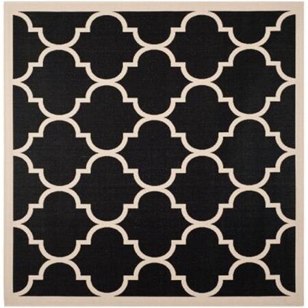 Safavieh 4 Ft. X 4 Ft. Square Indoor-Outdoor Courtyard- Black And Beige- Machine Made Rug CY6914-266-4SQ